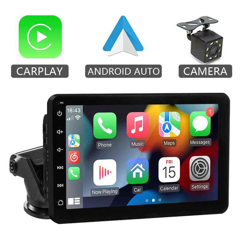 7Inch Car Radio Multimedia Video Player Wireless Carplay and Wireless Android Auto Portable Universal Touch Screen