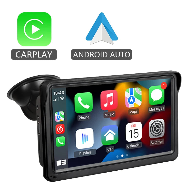 7Inch Car Radio Multimedia Video Player Wireless Carplay and Wireless Android Auto Portable Universal Touch Screen