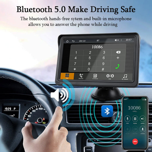 7Inch Car Radio Multimedia Video Player Wireless Carplay and Wireless Android Auto Portable Universal Touch Screen