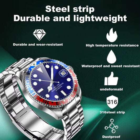 For Rolex Smart Watch 1.43-Inch 3D Tempered Glass HD 466*466 Health Monitoring Compass Bluetooth Call Smartwatch 316 Steel Case